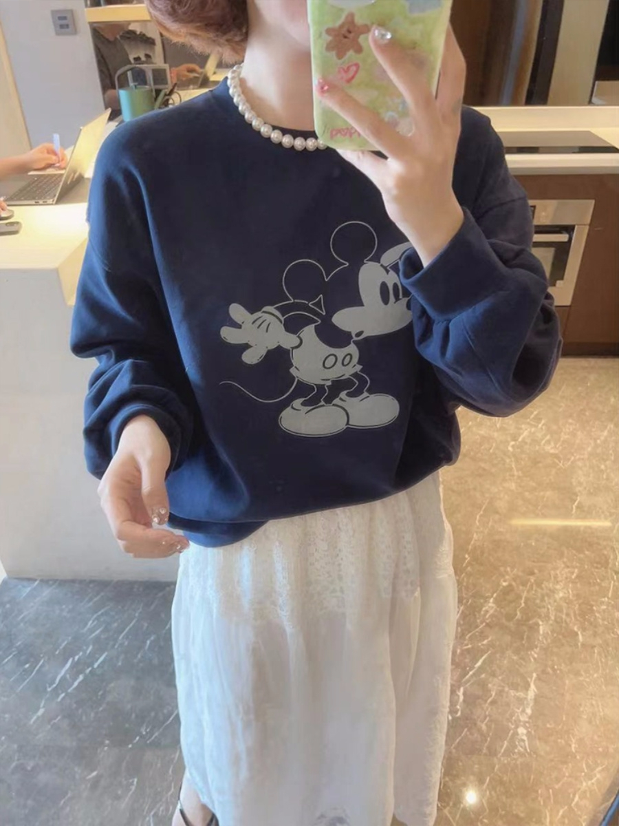 官圖  秋裝薄款衛衣女大碼 後包領 拉肩線 M-XXXL