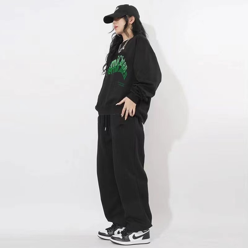 Casual sports suit for women in spring, autumn and winter, fashionable Internet celebrity street thin European style sweatshirt and sweatpants two-piece set