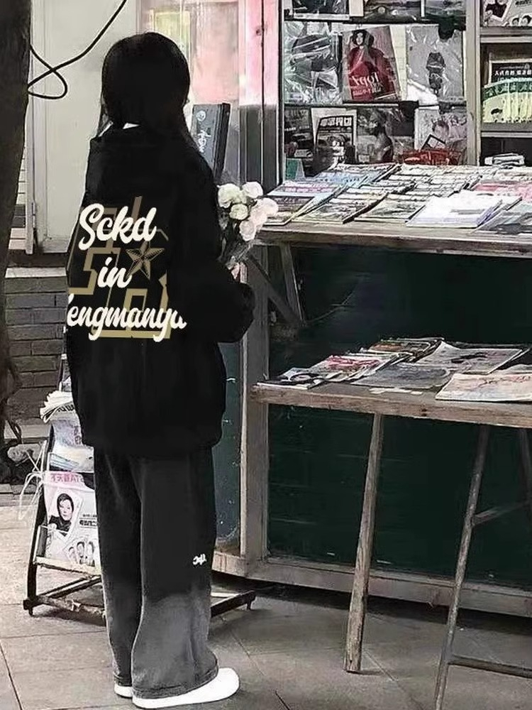 防棉華棉複合牛奶絲300克/銀狐絨400克連帽衛衣女