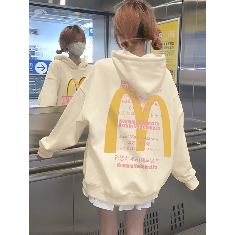 防棉華棉複合牛奶絲300克/銀狐絨400克連帽衛衣女