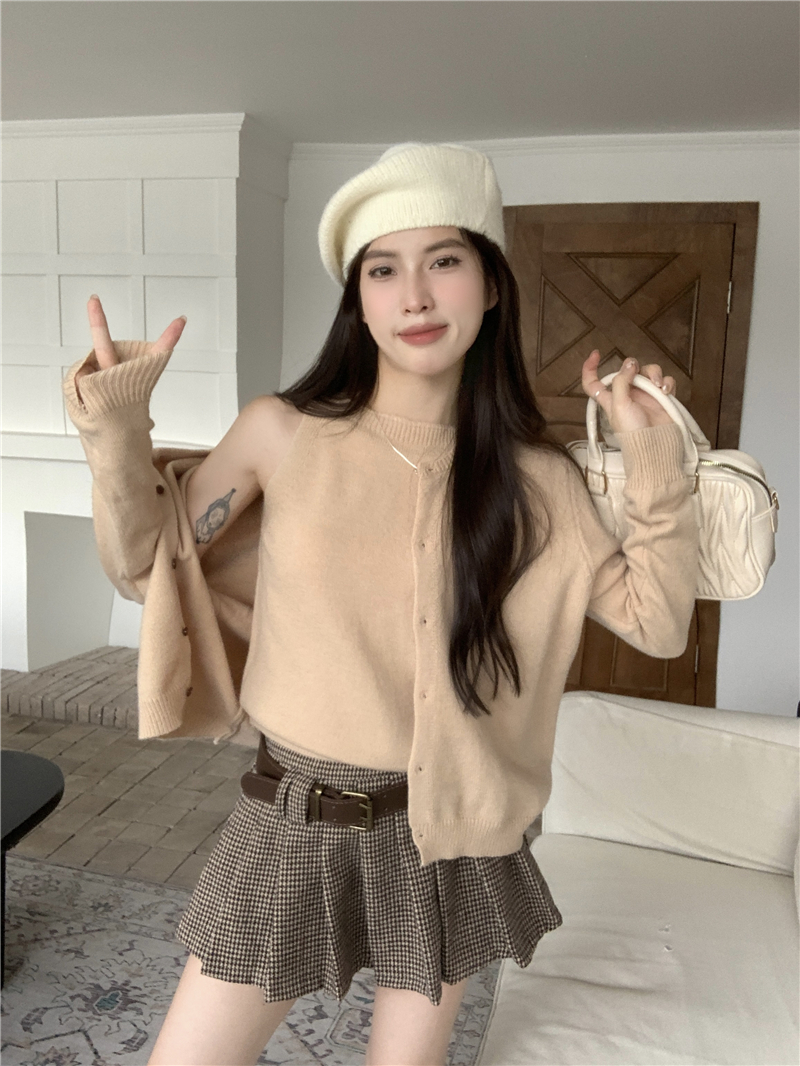 Actual shot of new style Korean style retro simple lazy versatile versatile style sweater short coat for women