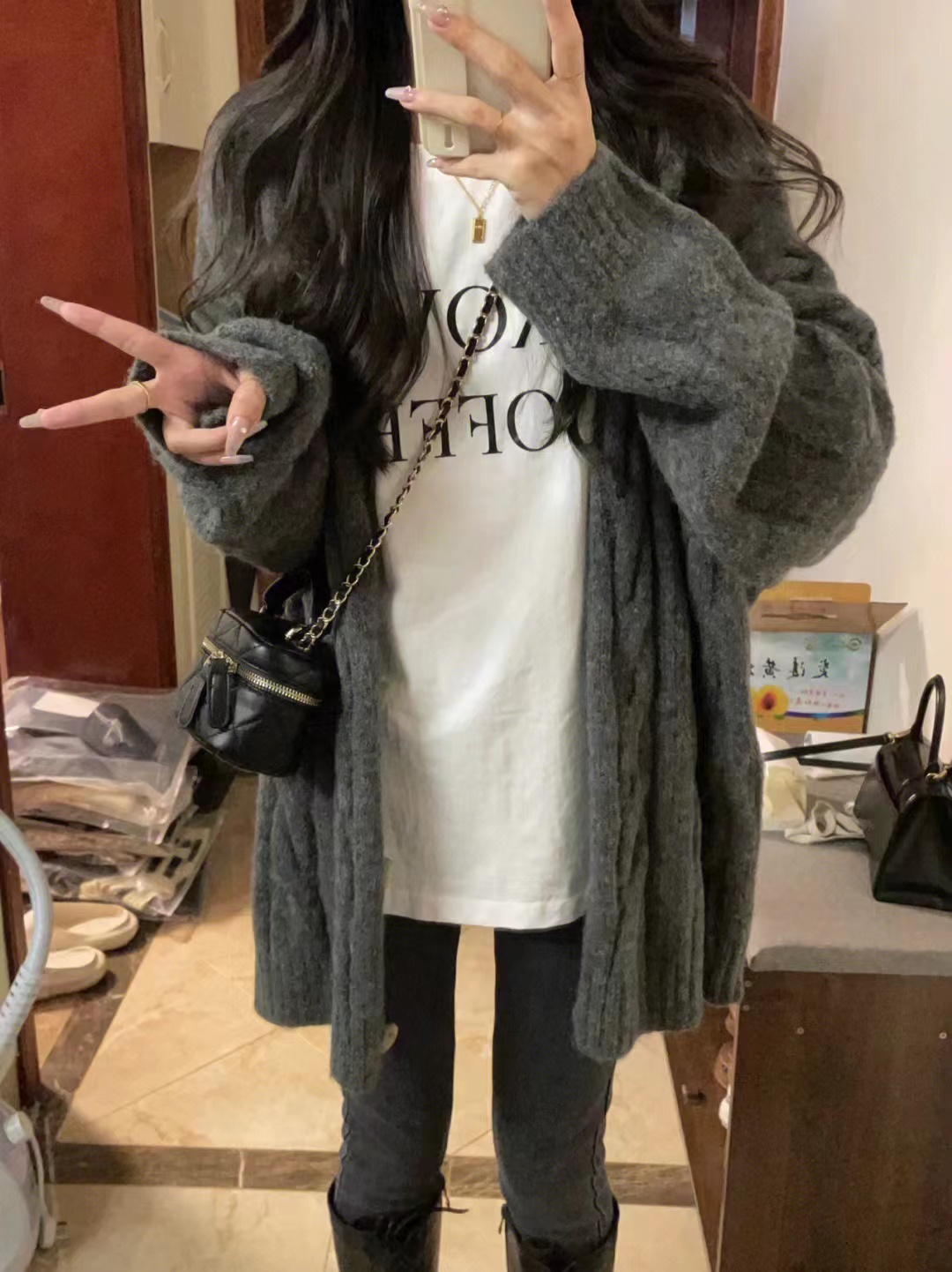 Korean cardigan sweater jacket for women, loose outer wear, lazy style design, niche casual and versatile knitted top