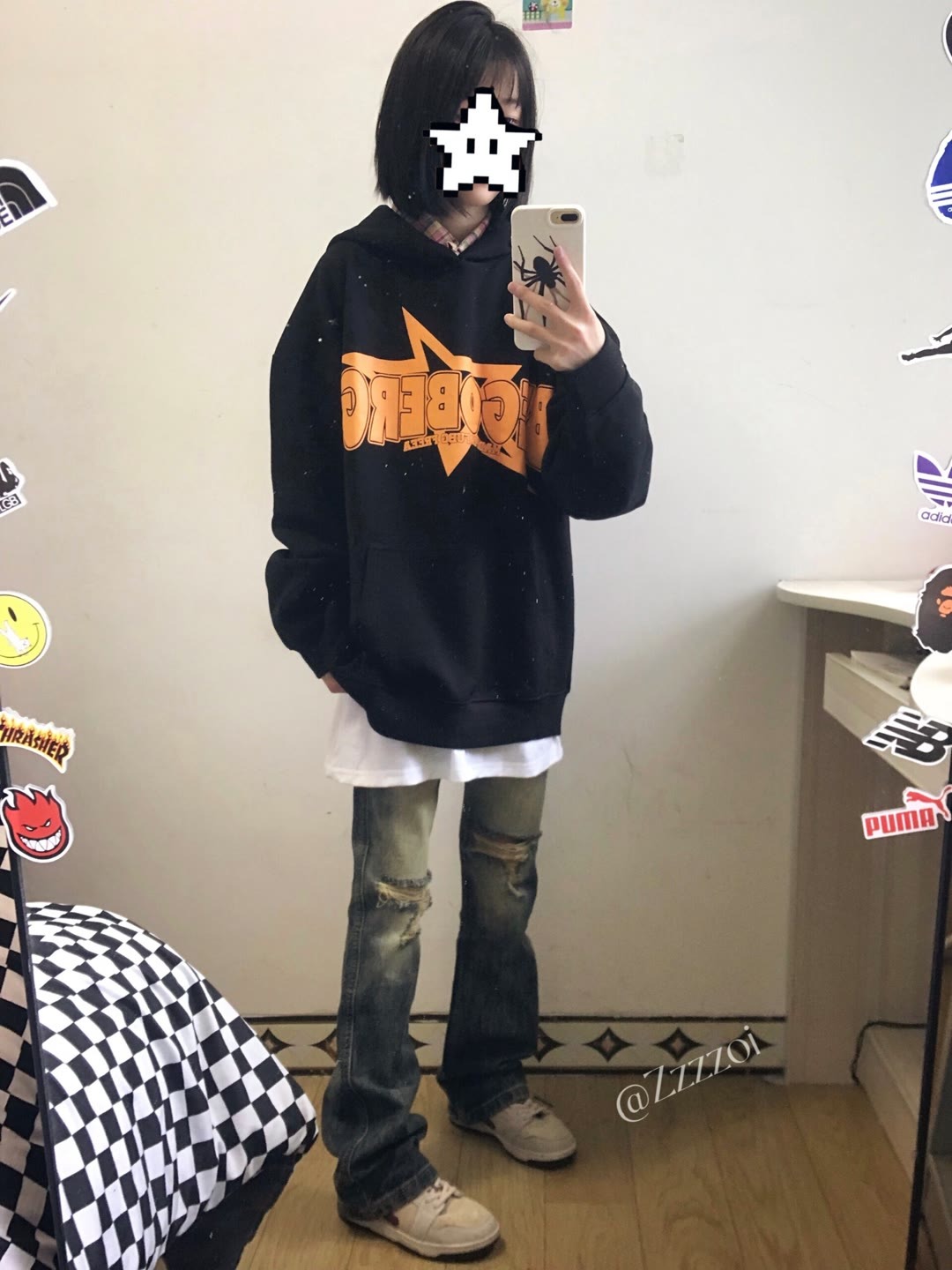 韓版新款時尚休閒 華棉複合薄款310克/加絨410克秋冬裝衛衣女印花
