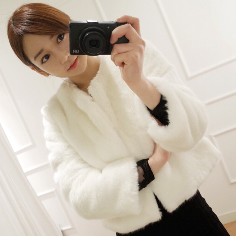 2023 Autumn and Winter New Korean Rex Rabbit Fur Women's Short Haining Slim Slim Casual Fur Jacket