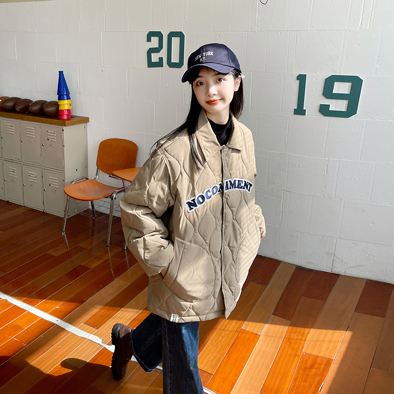 Real shot of down jacket women's short 2023 new Korean style cotton coat large size loose slimming cotton coat