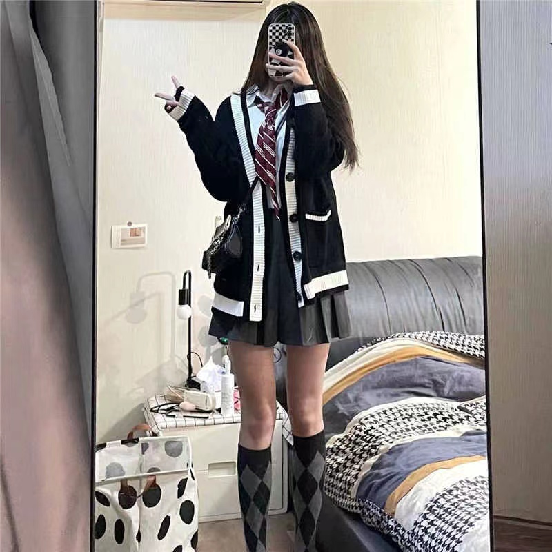 2023 Autumn Temperament Salty or Sweet Street Sweater Jacket Lining