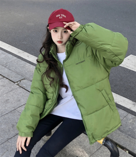 Actual shot of 2023 new winter Korean style thickened down cotton coats for women, versatile loose coats for women