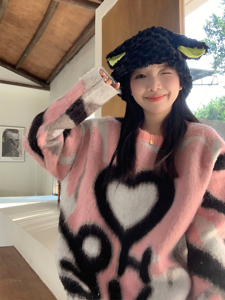 實拍 冬韓chic簡約加厚慵懶毛絨絨彩色保暖毛衣 三標齊全