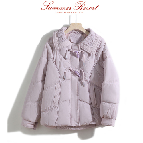 Korean style down-padded jacket for women short  new Korean style loose horn button cotton padded jacket