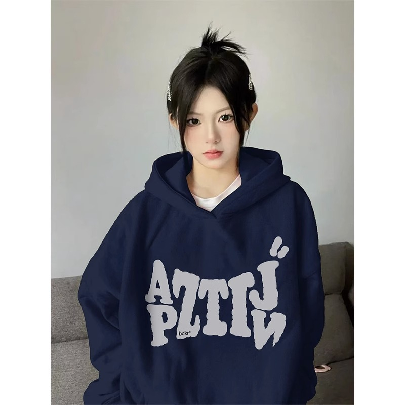 防棉華棉複合牛奶絲300克/銀狐絨400克連帽衛衣女