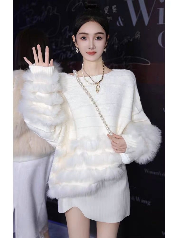 早秋時尚chic洋氣減齡氣質名媛小香風軟糯水貂絨毛衣