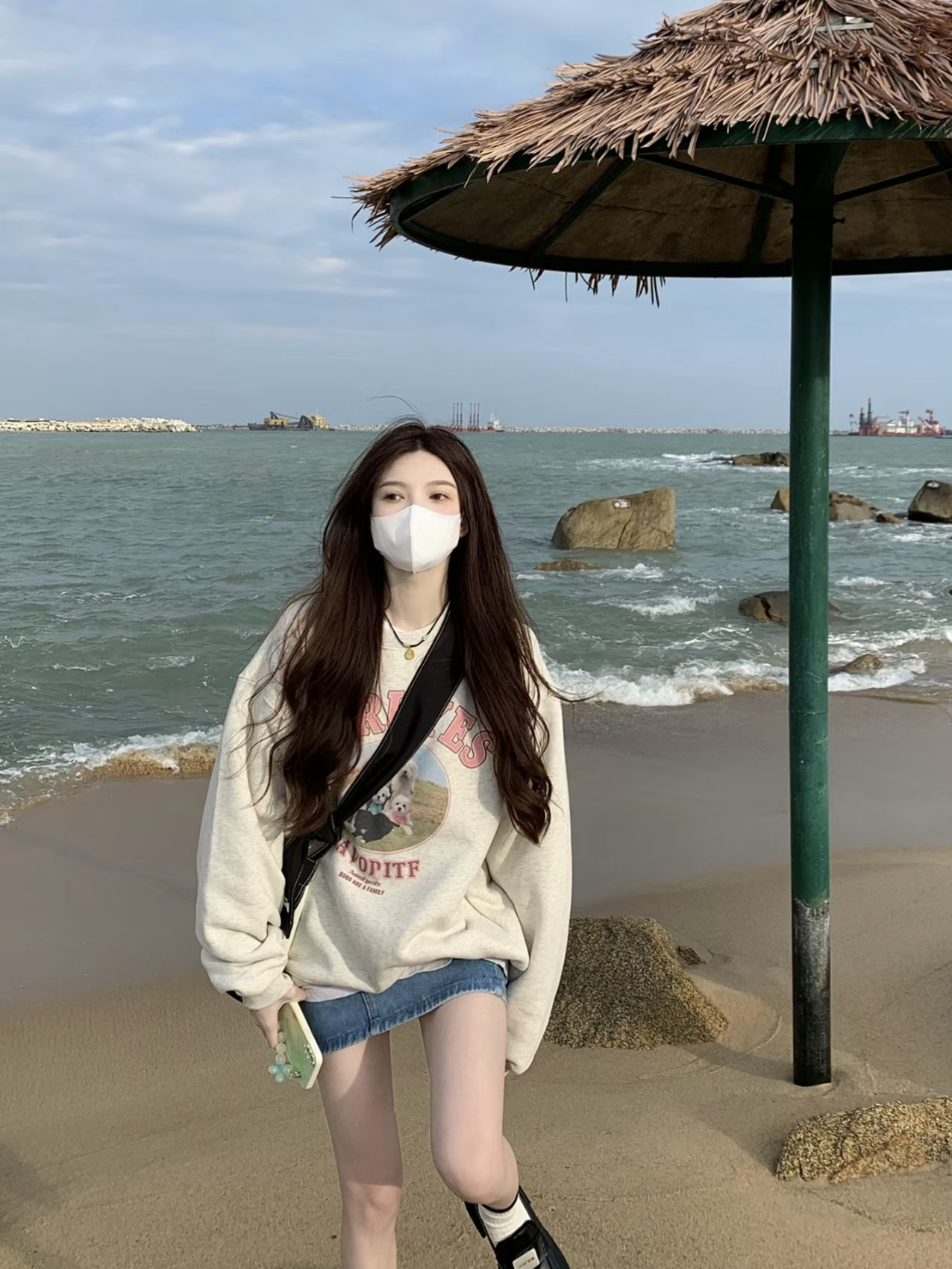 韓國新款華棉複合薄款310克/加絨410克 秋冬裝衛衣女印花寬鬆大碼