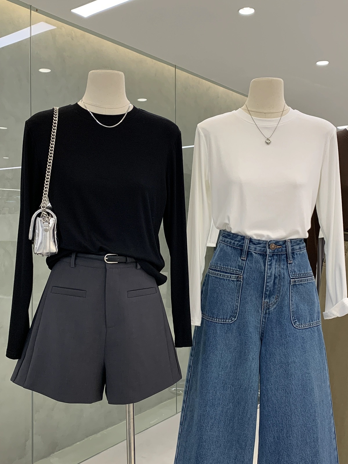 New autumn and winter modal round neck long-sleeved right shoulder T-shirt bottoming shirt slim and versatile basic small shirt top for women