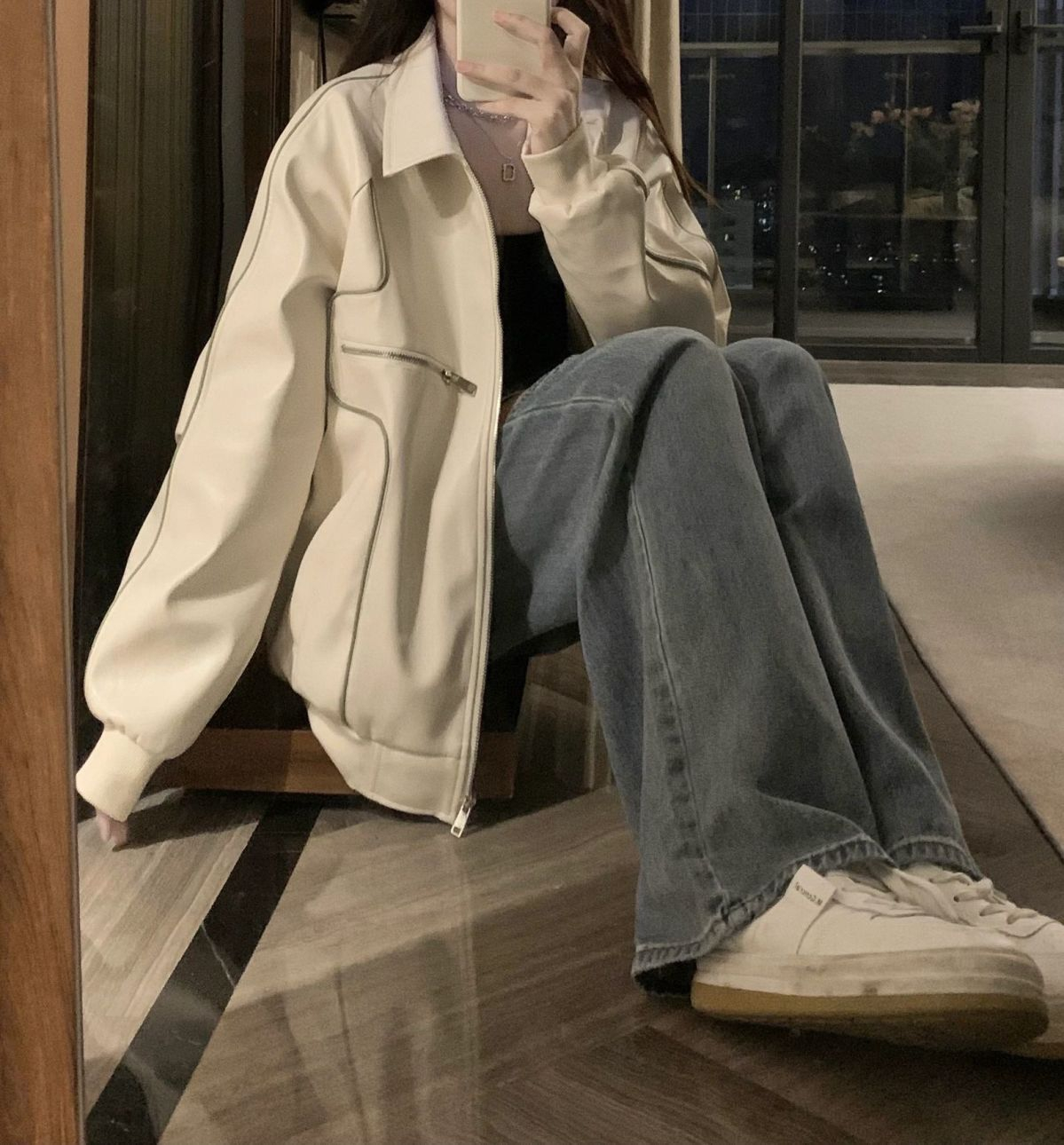 官方圖 300斤胖mm大碼皮衣外套女小眾夾克外套