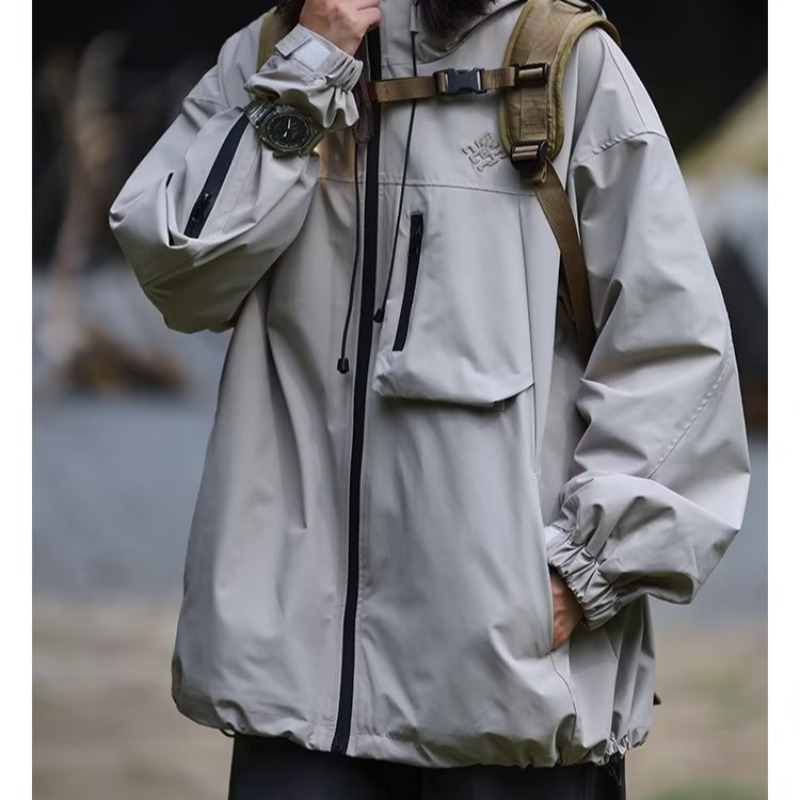2023 Spring and Autumn New Outdoor Waterproof and Windproof Hooded Jacket Hiking Travel Couple Functional Jacket Coat for Women
