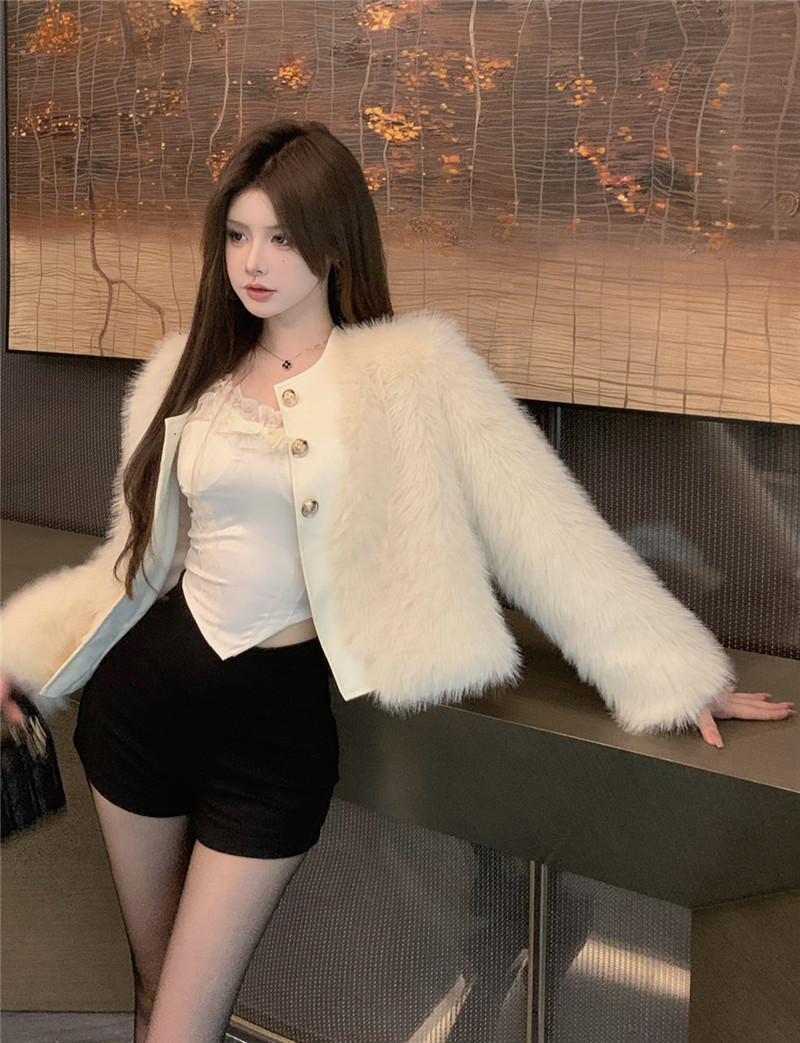 Actual shot ~ 2023 Winter Fox Fur Celebrity Small Fragrance Style Stitching PU High-Level Sense Fur Jacket for Women
