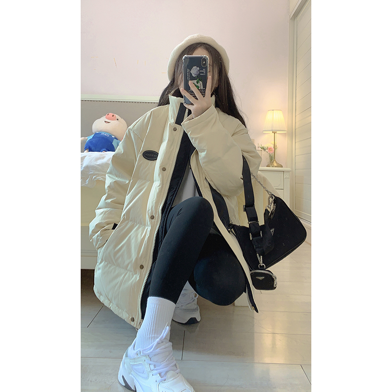 Cotton-padded jacket 2023 new winter Korean style gentle small man coat cotton-padded jacket women ins Hong Kong style