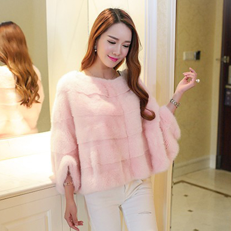 2023 autumn and winter new mink fur coat for women environmentally friendly artificial fur bat shirt pullover fur coat