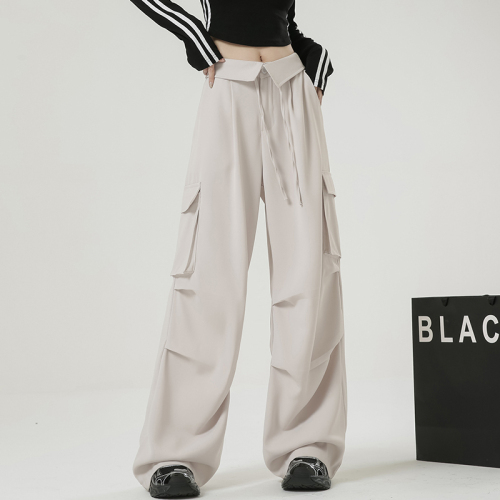 Actual shot of spring and autumn Korean style loose high-waist slim adjustable leggings quick-drying overalls casual sports pants for women