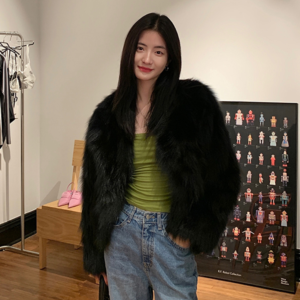 Quality inspector picture 2023 winter fur coat for women new style imitation fox fur short style fur coat small fragrance