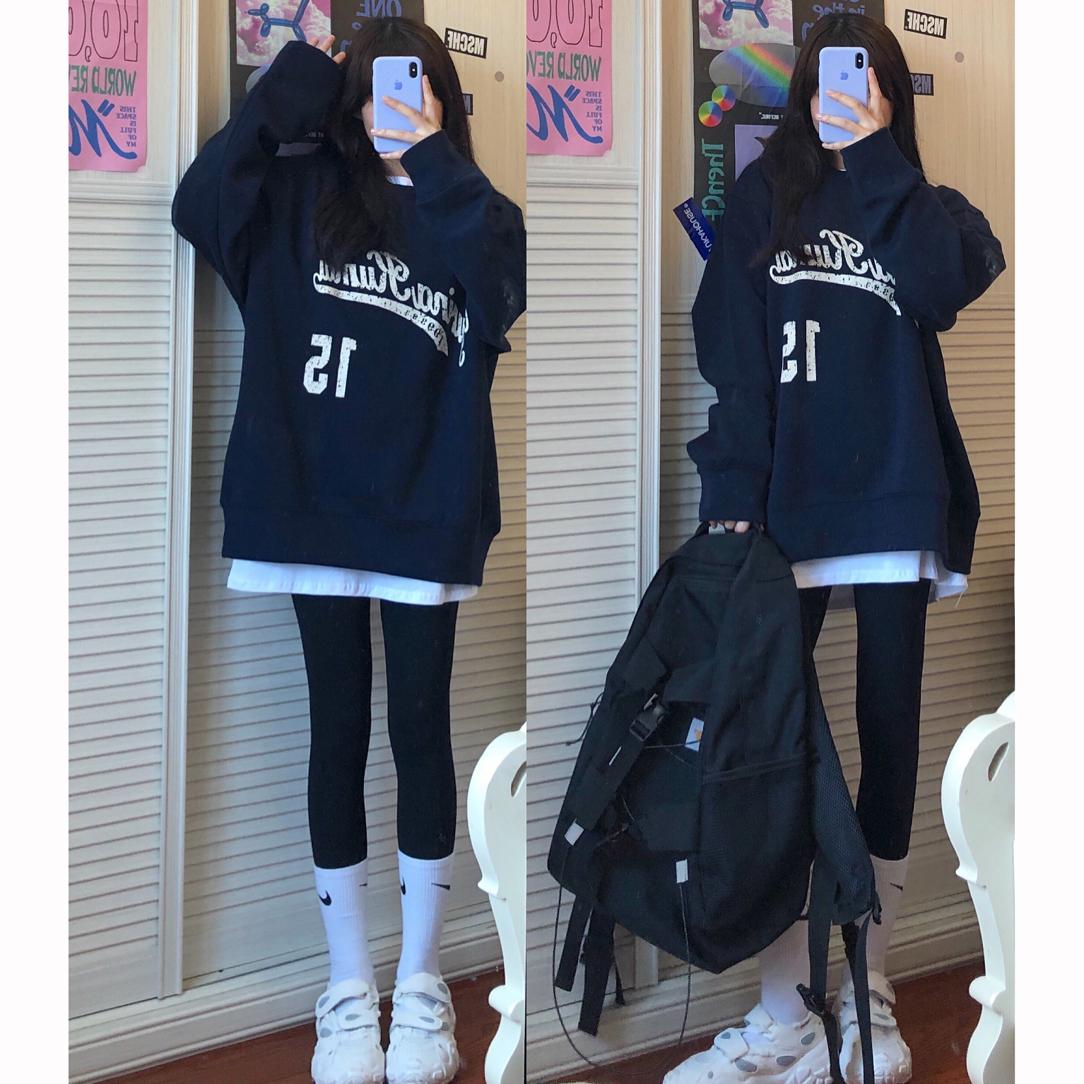Anti-cotton Chinese cotton composite milk silk 300g/silver fox velvet 400g round neck sweatshirt for women