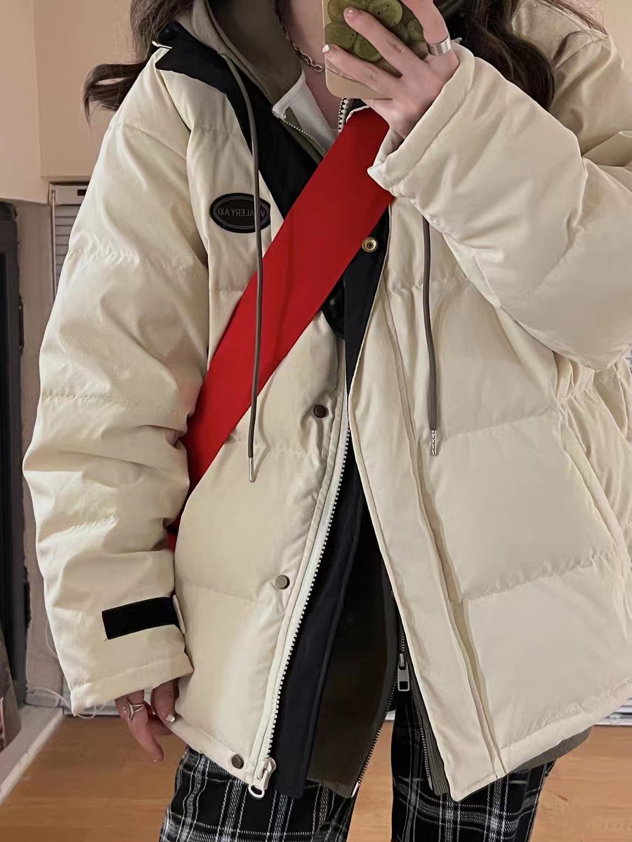 2023 winter new down jacket women's short Korean style fashionable loose thickened cotton jacket casual jacket