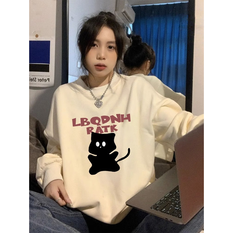 Anti-cotton Chinese cotton composite milk silk 300g/silver fox velvet 400g round neck sweatshirt for women