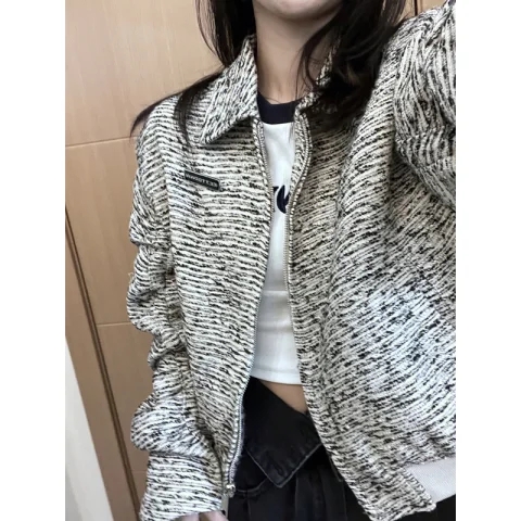 小香風短款外套女春秋2023新款高級設計感小眾復古港風chic棒球服