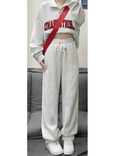 宽松显瘦运动服套装女春秋季学生韩版时尚洋气卫衣休闲两件套