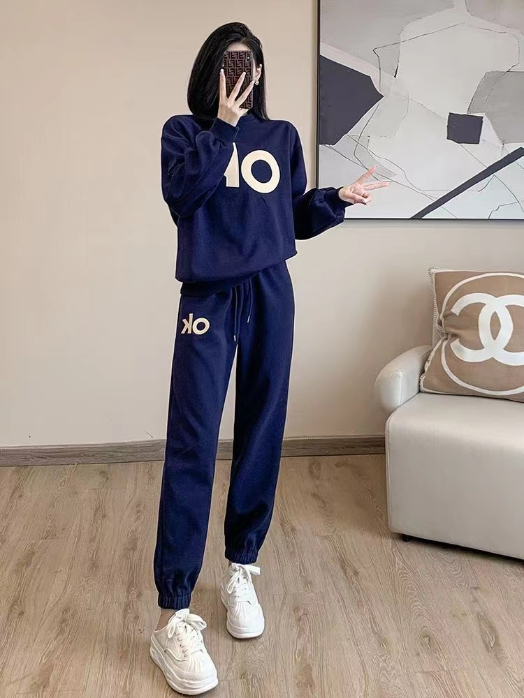 American street sweatshirt and sweatpants suit for women 2023 autumn women's new fashion casual sportswear two-piece set trendy