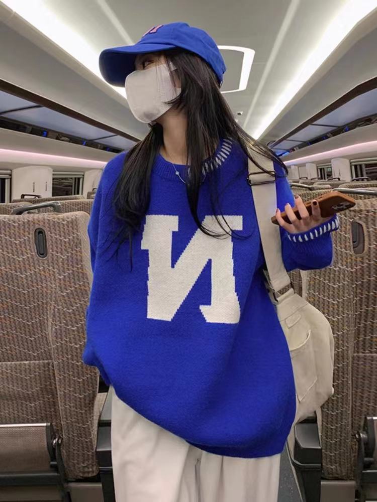 慵懶風軟糯毛衣女秋冬2023新款打底針織衫小個子長袖寬鬆休閒上衣