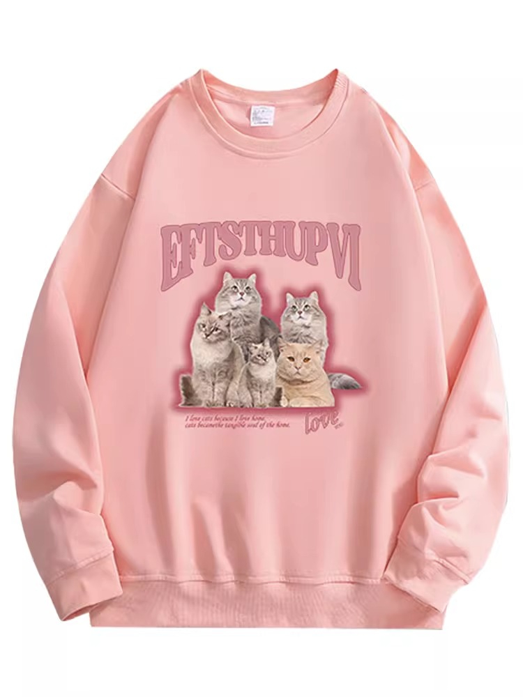 Anti-cotton Chinese cotton composite milk silk 300g/silver fox velvet 400g round neck sweatshirt for women