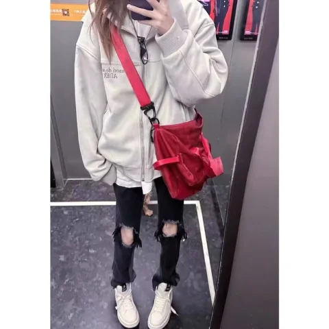 American retro high street design embroidered baseball uniform for women oversize loose lazy style casual jacket