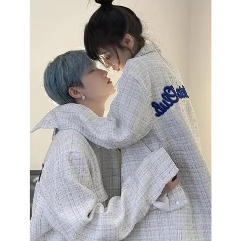 美式潮牌男友風高級感情侶開衫夾克女秋冬季小個子寬鬆小香風外套
