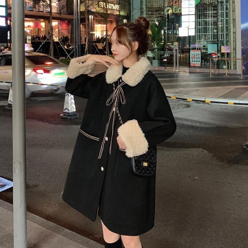 胖妹妹2023冬裝新款大碼女裝時髦中長款洋氣韓版外套加絨加厚冬衣
