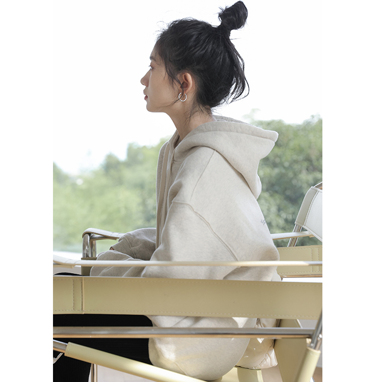 實拍2023新款秋冬韓版寬鬆設計感小眾上衣韓字母連帽衛衣女ins潮