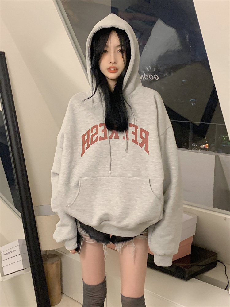 Anti-cotton Chinese cotton composite milk silk 300g/silver fox velvet 400g hooded sweatshirt for women