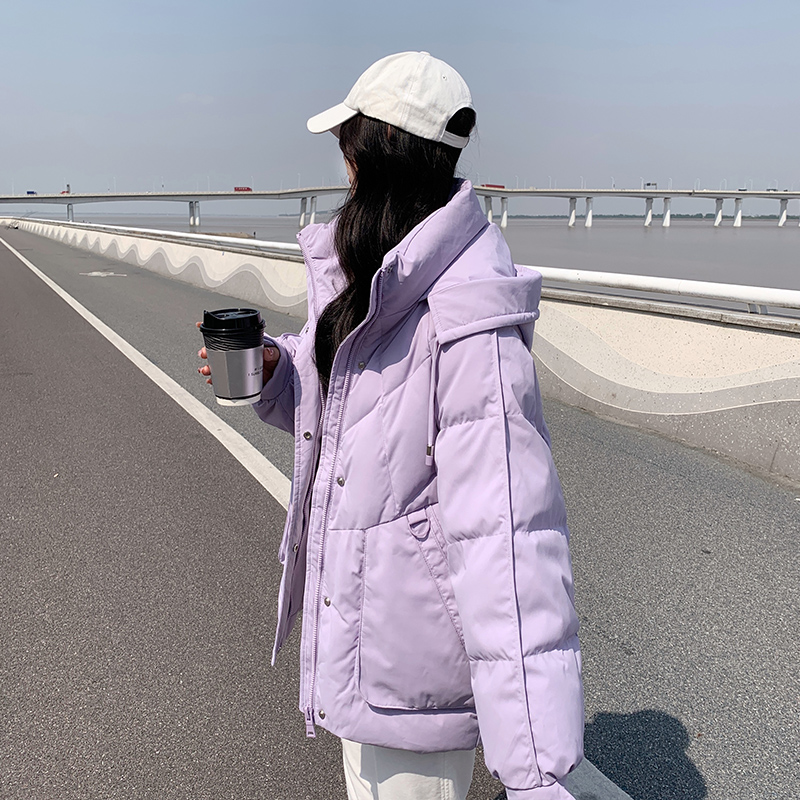 Actual shot of 2023 new bread coat, short down-padded coat, women's Korean style loose autumn and winter coat and cotton-padded jacket