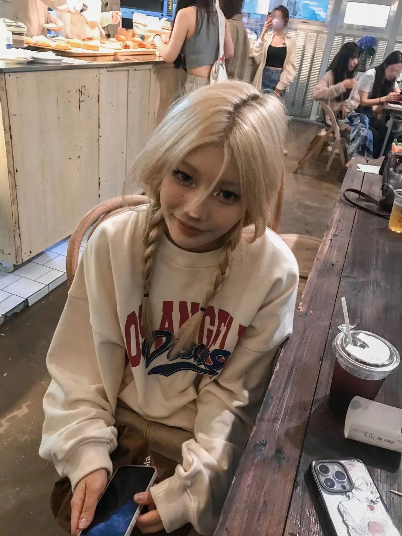 Anti-cotton Chinese cotton composite milk silk 300g/silver fox velvet 400g round neck sweatshirt for women