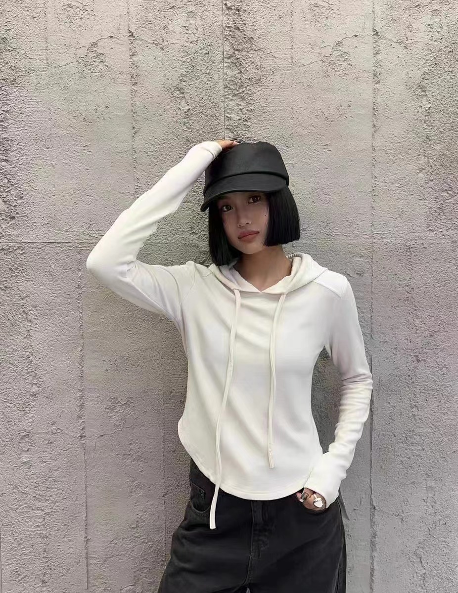 連帽衛衣女秋冬加厚磨毛簡約純色小眾外套女2023年新款寬鬆韓版