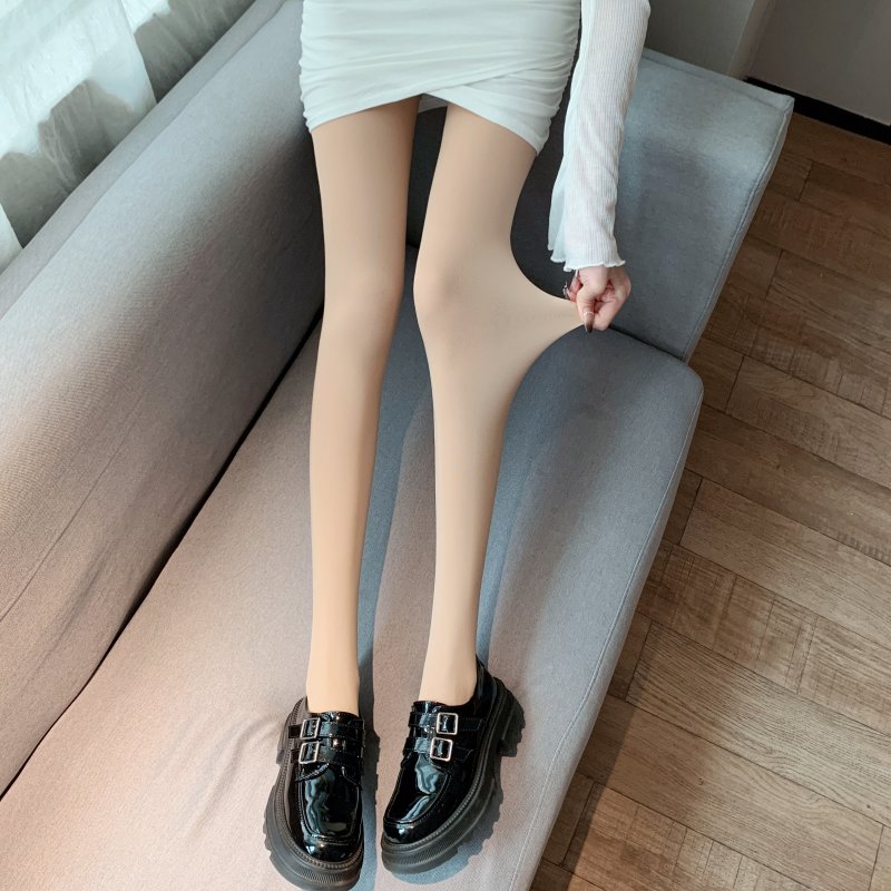 ****~實拍高腰美腿蝴蝶連褲襪肉色打底襪女秋