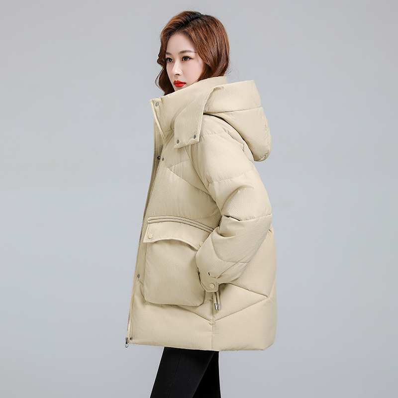 Real shot of cotton-padded jackets for women 2023 new winter mid-length down-padded jackets, fashionable slimming cotton-padded jackets and thickened jackets