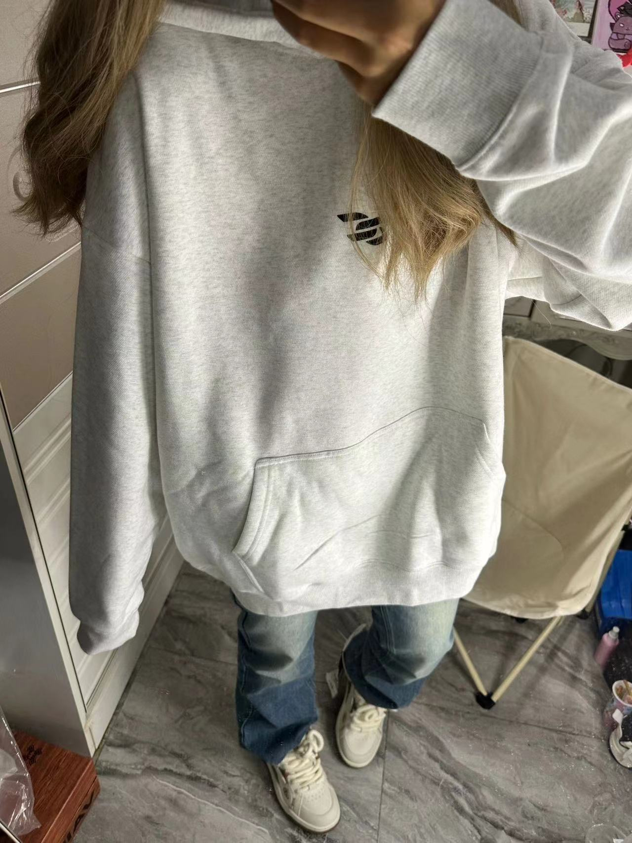 Anti-cotton Chinese cotton composite milk silk 300g/silver fox velvet 400g hooded sweatshirt for women