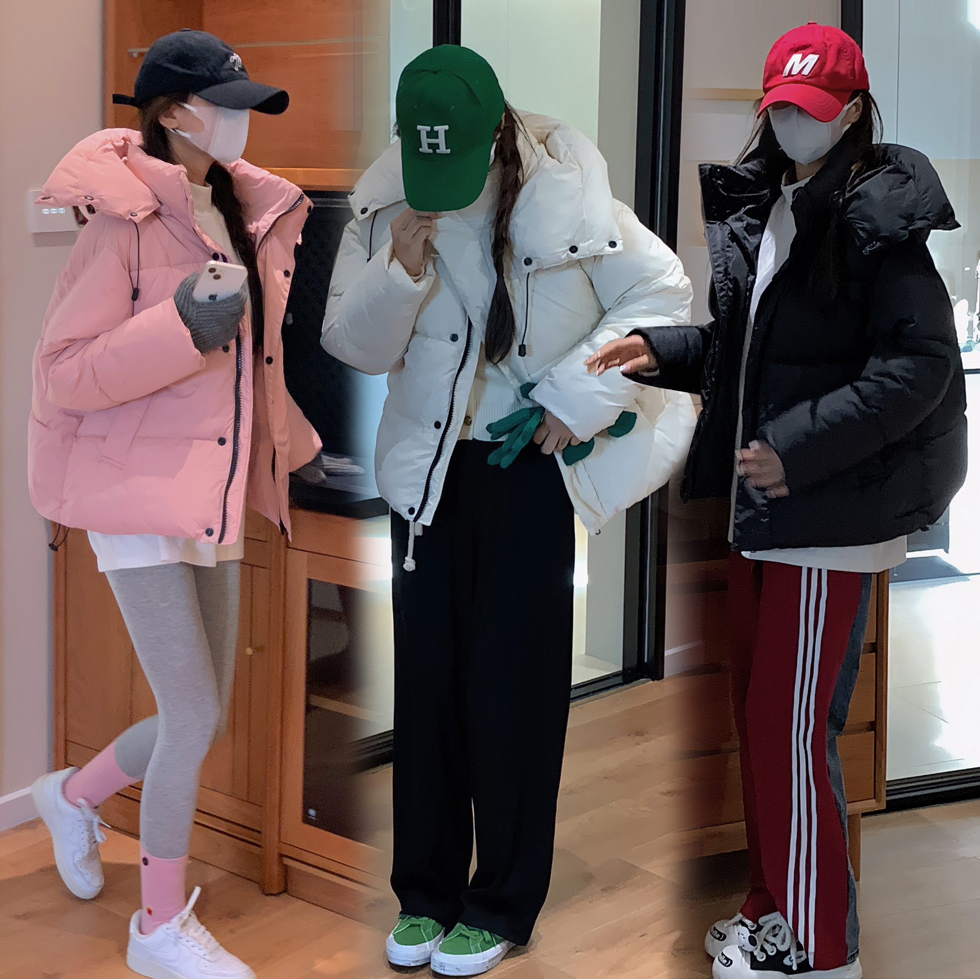 2023 new winter style detachable hood down-padded jacket short style women's fashion versatile bread coat student cotton coat jacket
