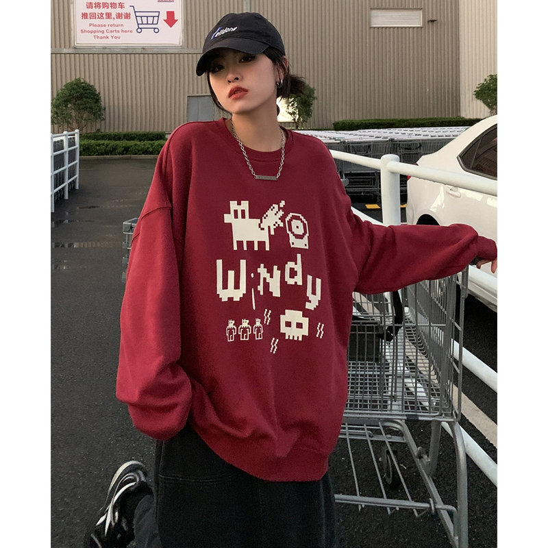 Anti-cotton Chinese cotton composite milk silk 300g/silver fox velvet 400g round neck sweatshirt for women