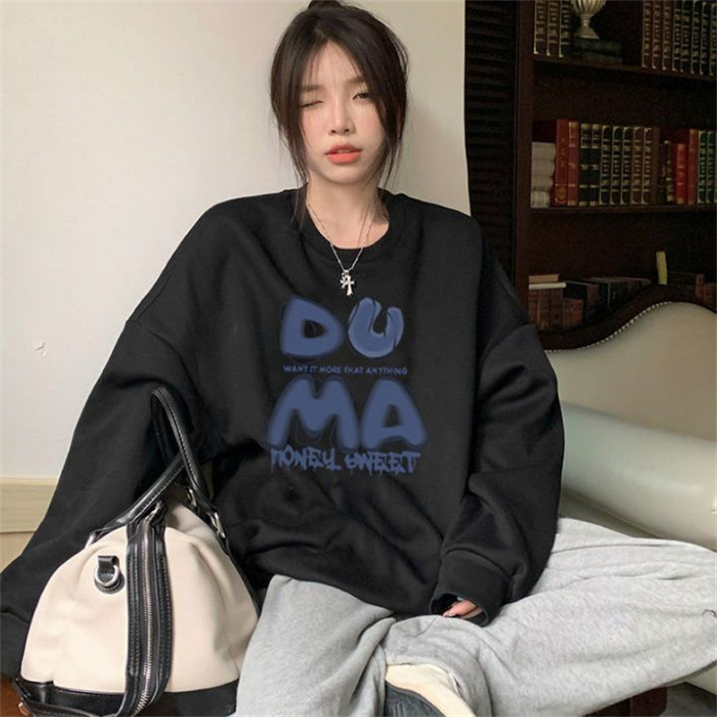 Anti-cotton Chinese cotton composite milk silk 300g/silver fox velvet 400g round neck sweatshirt for women