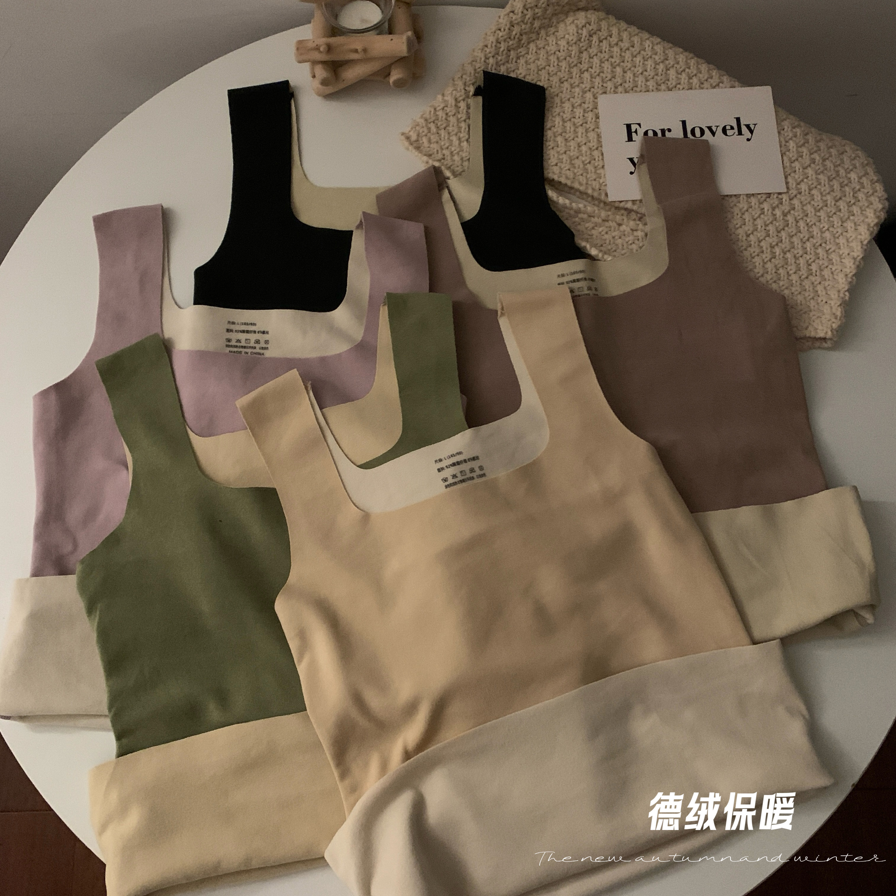 實拍秋冬德絨自發熱內搭無痕背心女外穿加絨保暖打底無袖上衣