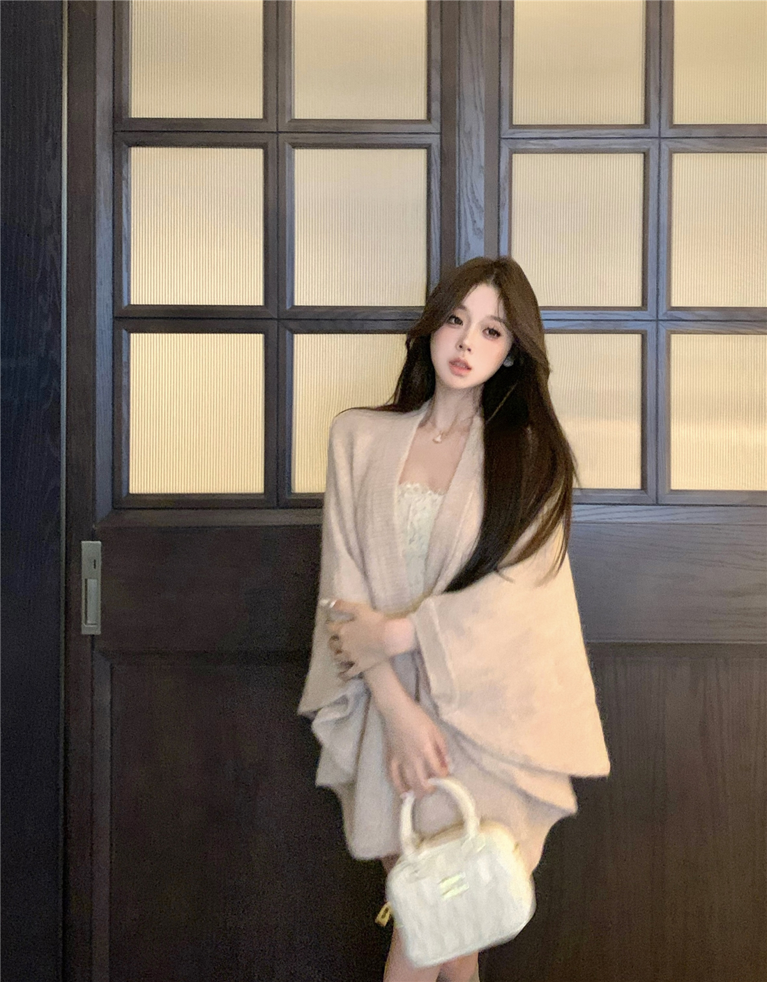 Little Rich Woman's Cloak Wool Alpaca Knitted Cloak Women's Autumn New Loose Western Style Sweater Coat