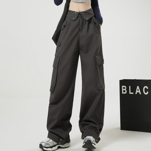 Actual shot of spring and autumn Korean style loose high-waist slim adjustable leggings quick-drying overalls casual sports pants for women