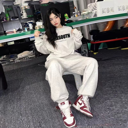 Suit women's  spring and autumn long-sleeved sweatshirt leggings casual pants two-piece set fashionable and high-end